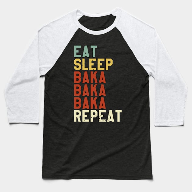 BAKA - Eat Sleep Anime Repeat Tsundere Anime Gift Baseball T-Shirt by Alex21